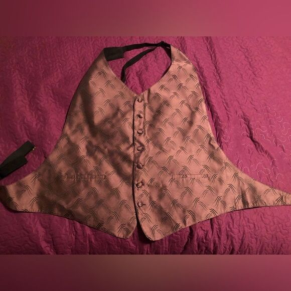 Tux beautiful shiny Mauve vest XL adjustable at neck and back - Picture 1 of 4